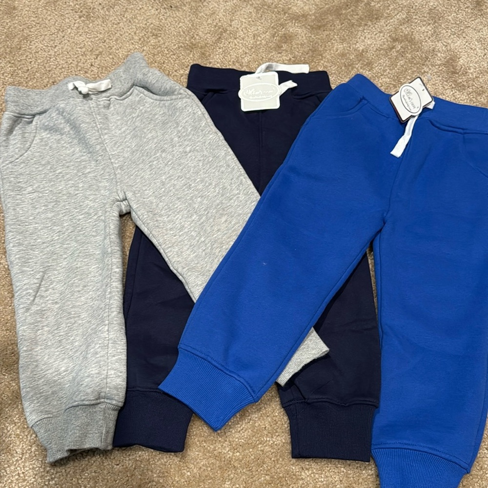New 3 sets of thick 4T little boy joggers